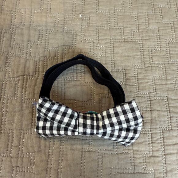 Black White Gingham Check Youth Kids Boys Bow Tie Beyond Creations - Picture 3 of 6